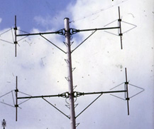 Jordplan antenner på trämast